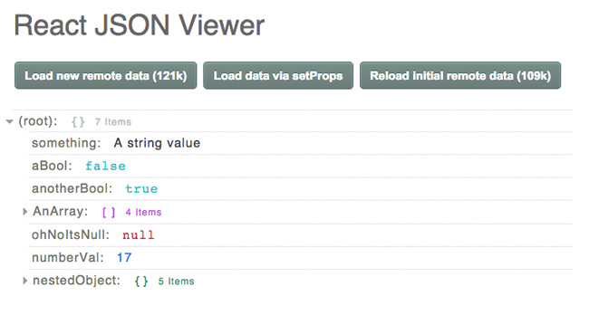 React JSON viewer screenshot